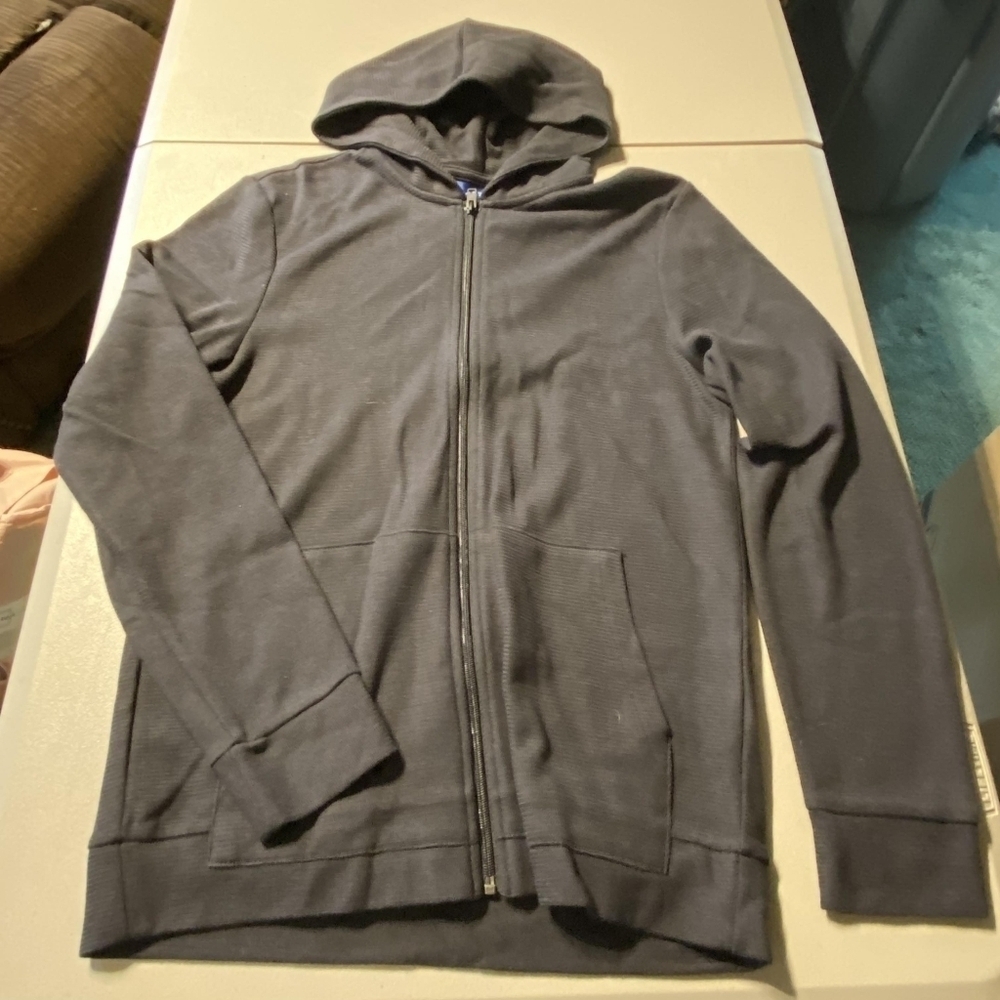 Apt 9 Black Full Zip Hoodie Hooded Swearshirt Men's Small S Comfy Casual Fall